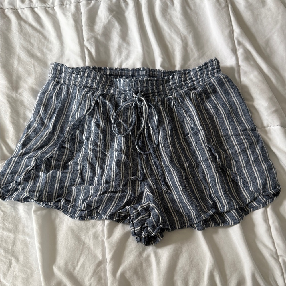 American Eagle Outfitters Navy and White Striped Shorts